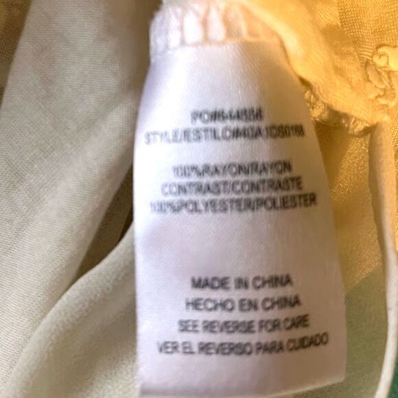 MNK Tunic M Cream Sheer Long Sleeve White Floral Applique Cottagecore Bohochic - Picture 3 of 7